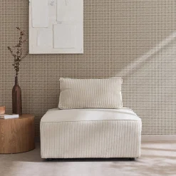Módulo para sofá modular em veludo canelado