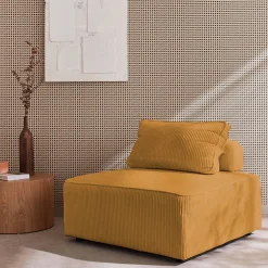 Módulo para sofá modular em veludo canelado