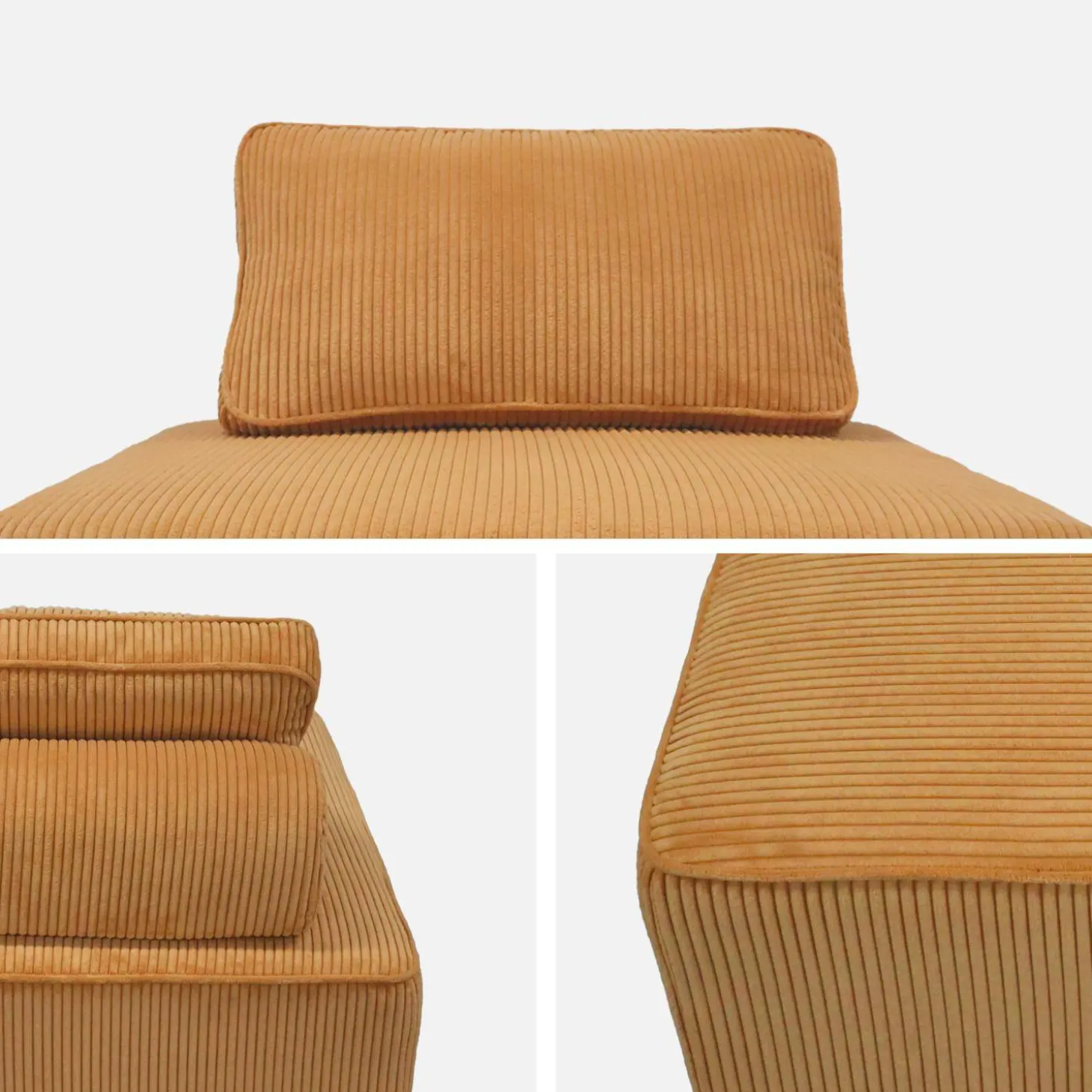 Módulo para sofá modular em veludo canelado