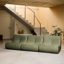 Módulo para sofá modular em veludo canelado, 3 lugares