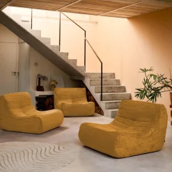 Módulo para sofá modular em veludo canelado, 3 lugares