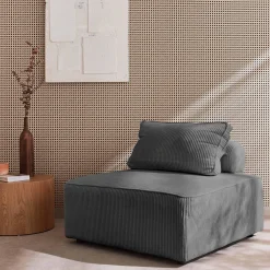 Módulo para sofá modular em veludo canelado