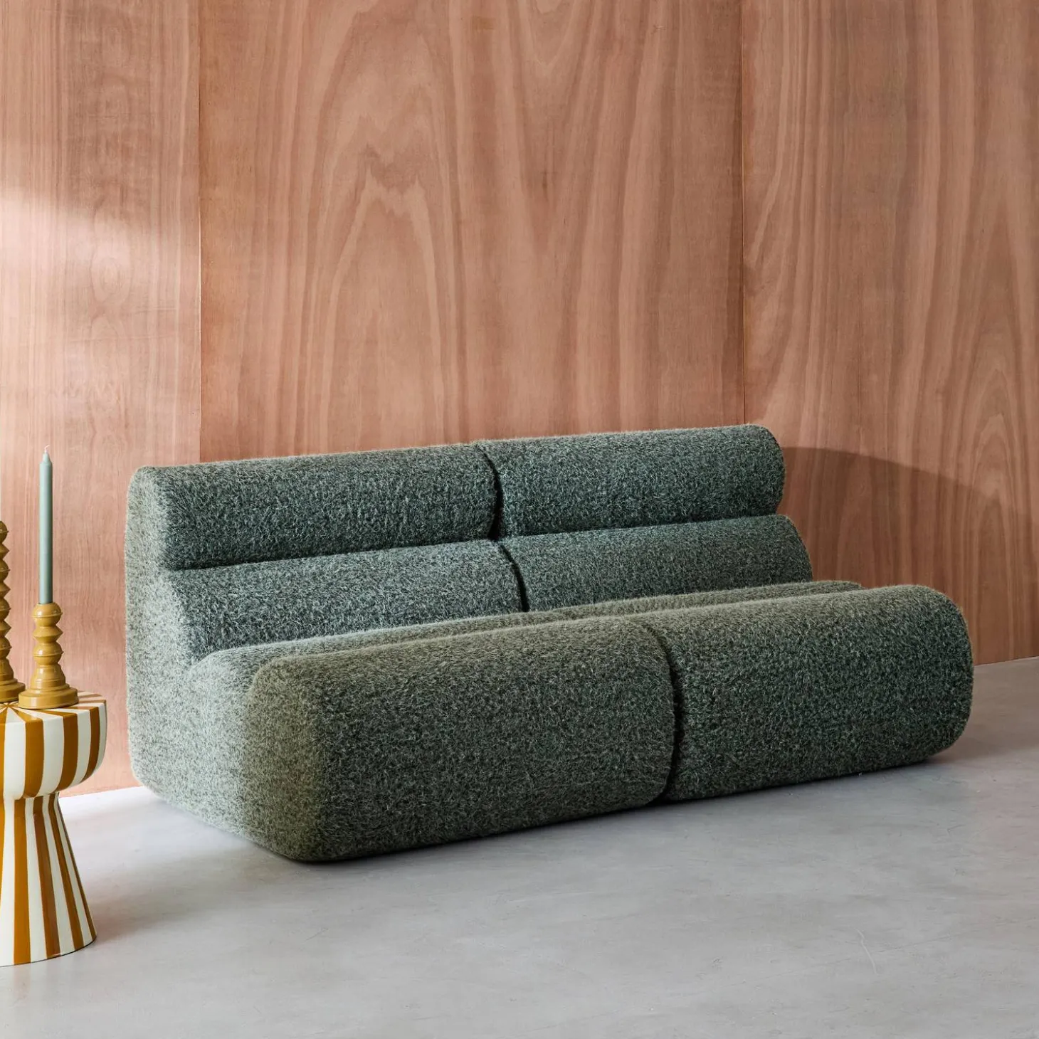 Módulos para sofá modular em tecido efeito alpaca, 2 lugares