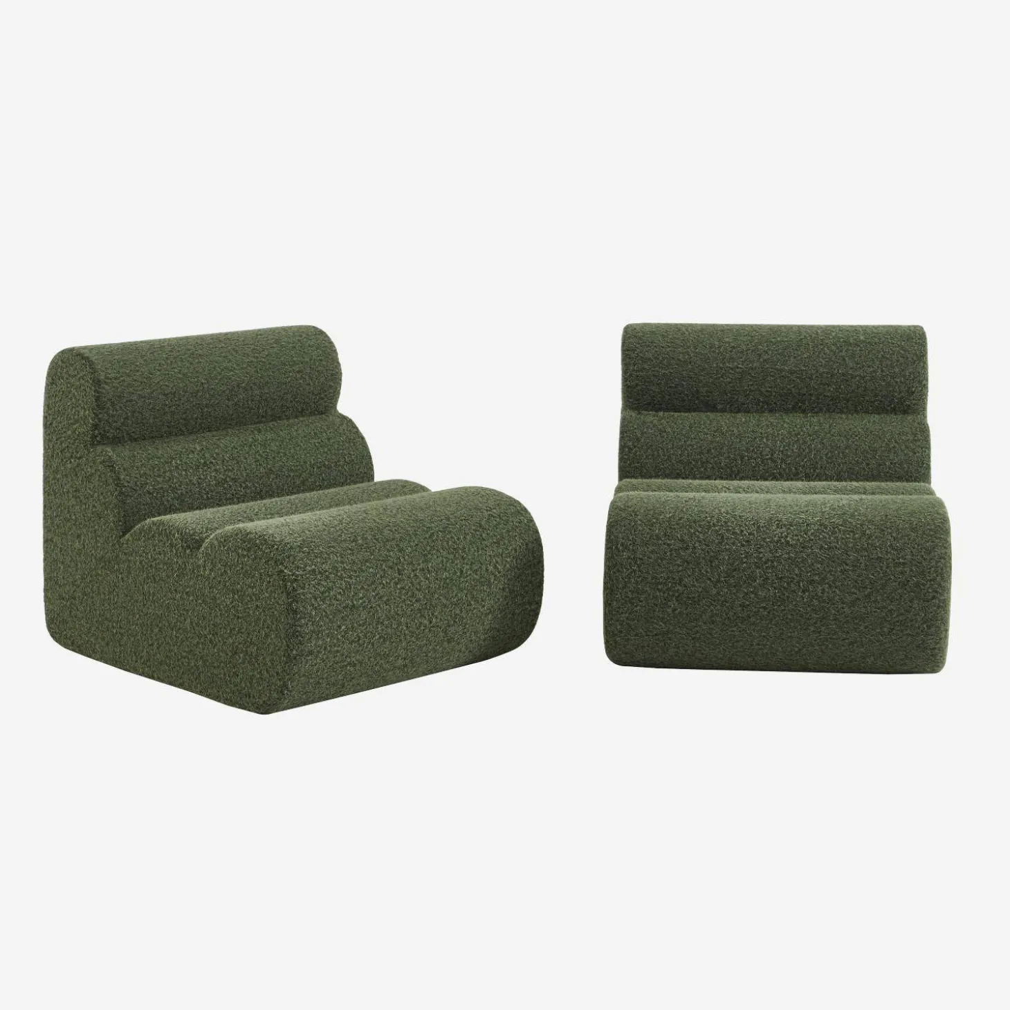 Módulos para sofá modular em tecido efeito alpaca, 2 lugares