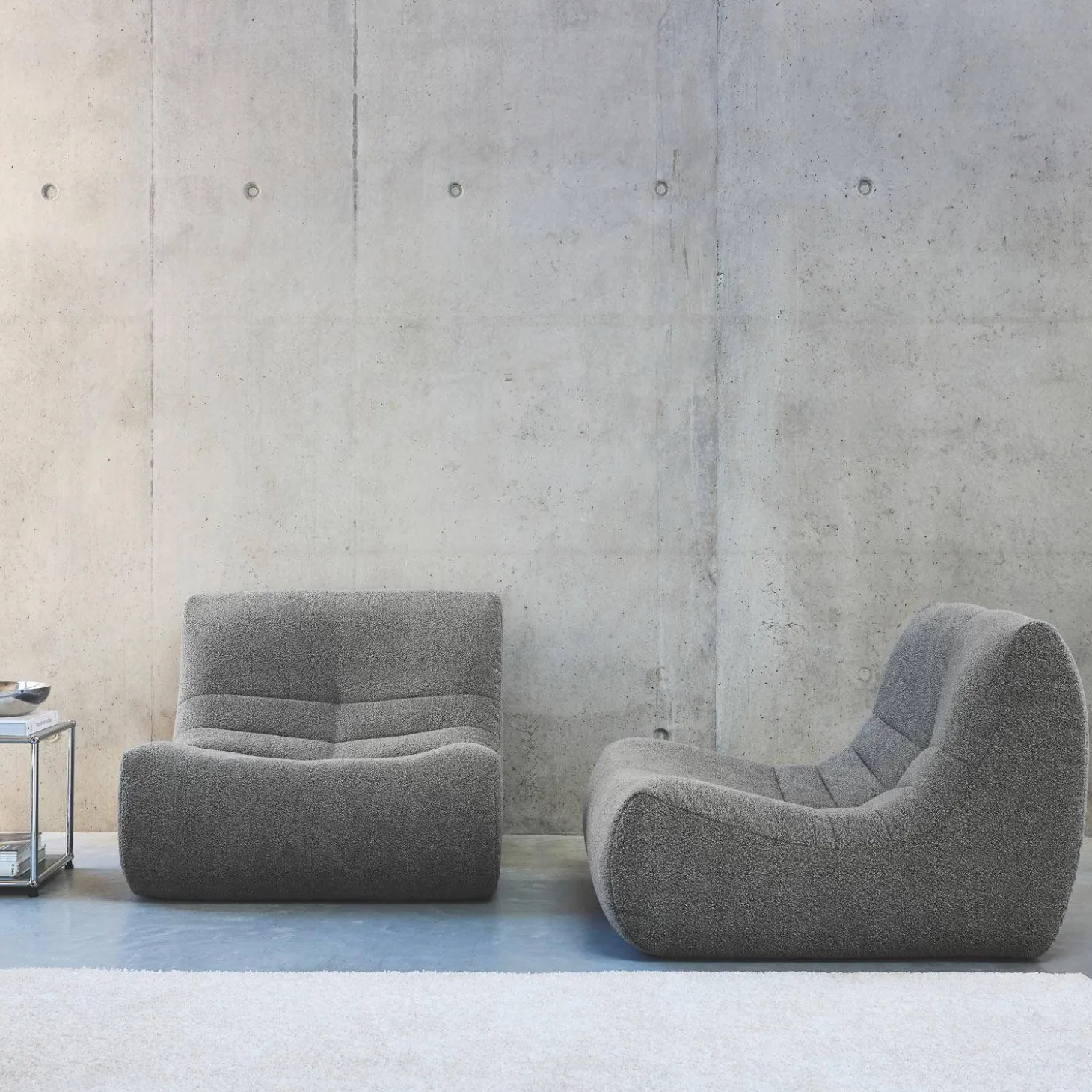 Módulos para sofá modular em tecido bouclé, 2 lugares