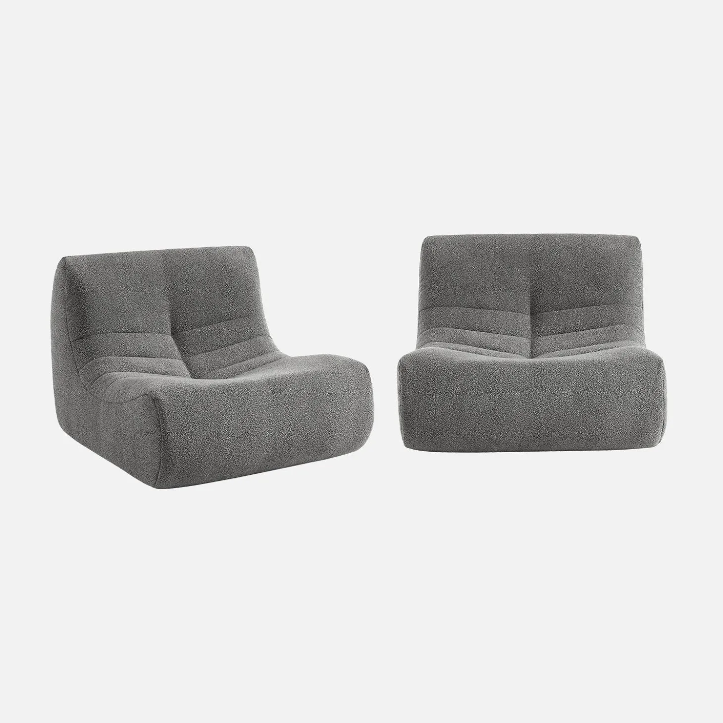 Módulos para sofá modular em tecido bouclé, 2 lugares