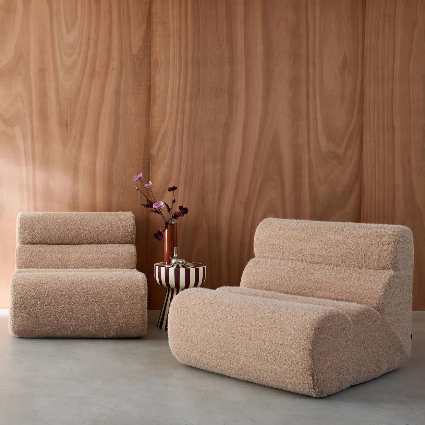 Módulos para sofá modular em tecido efeito alpaca, 2 lugares