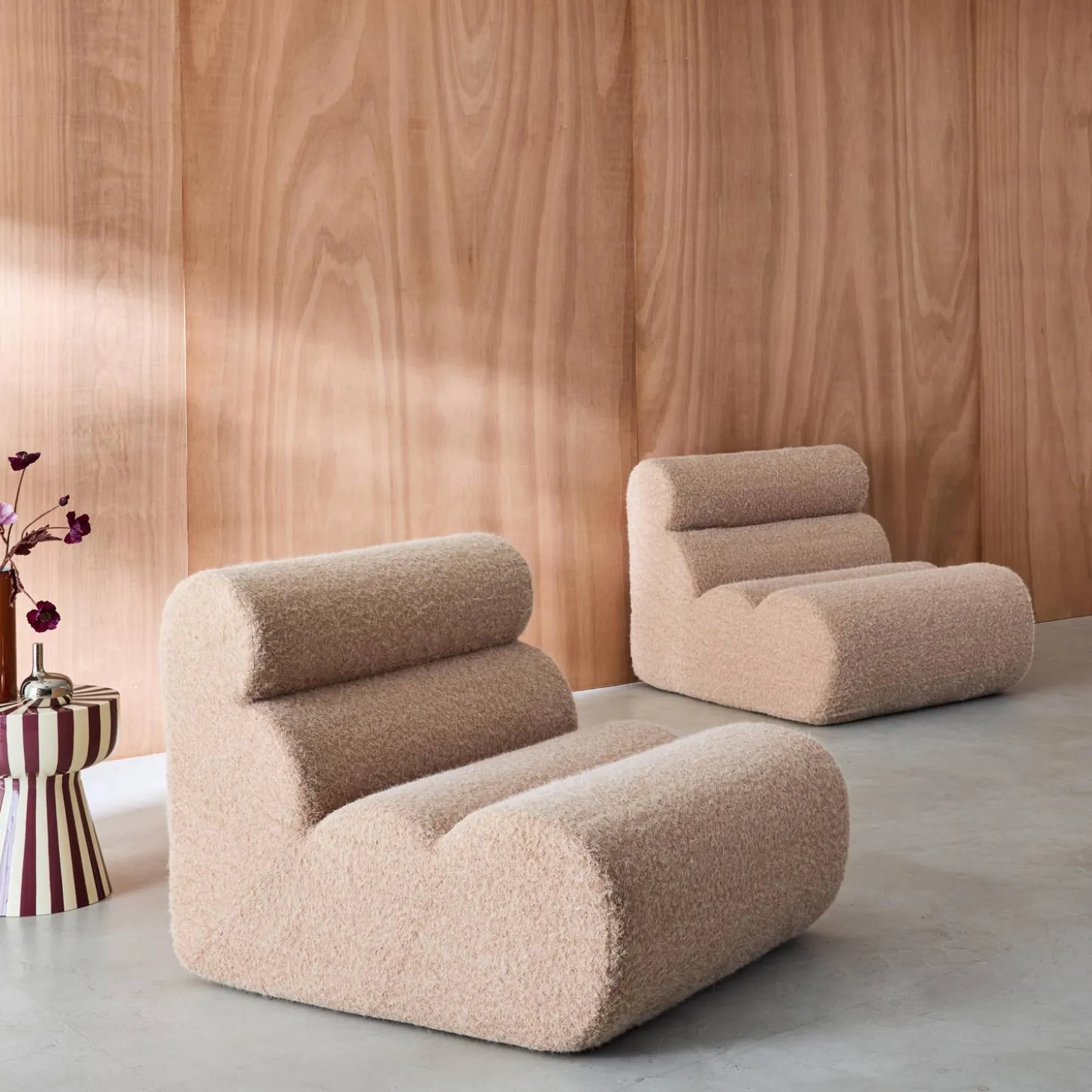 Módulos para sofá modular em tecido efeito alpaca, 2 lugares