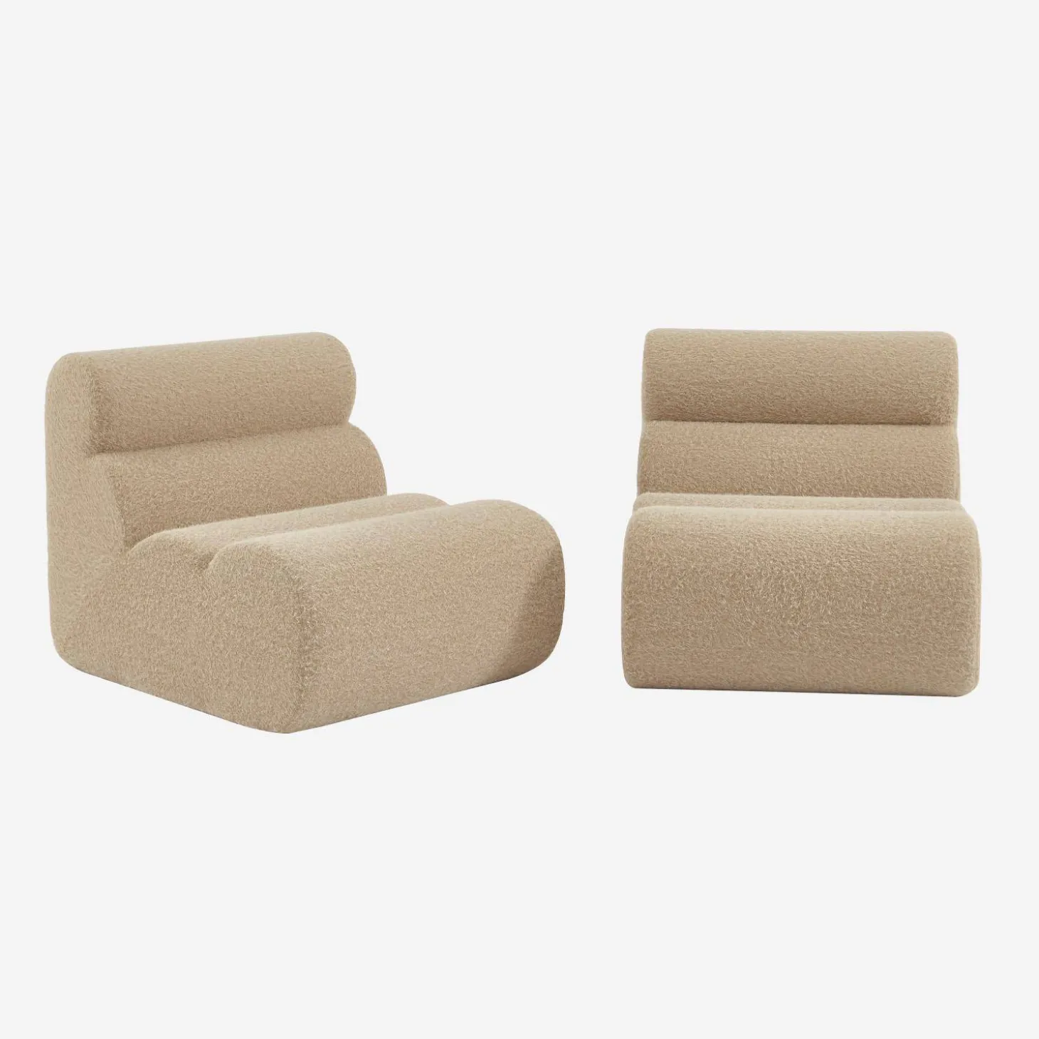 Módulos para sofá modular em tecido efeito alpaca, 2 lugares
