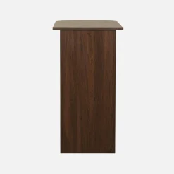 Mesa alta de cozinha decorada em madeira com armazenamento
