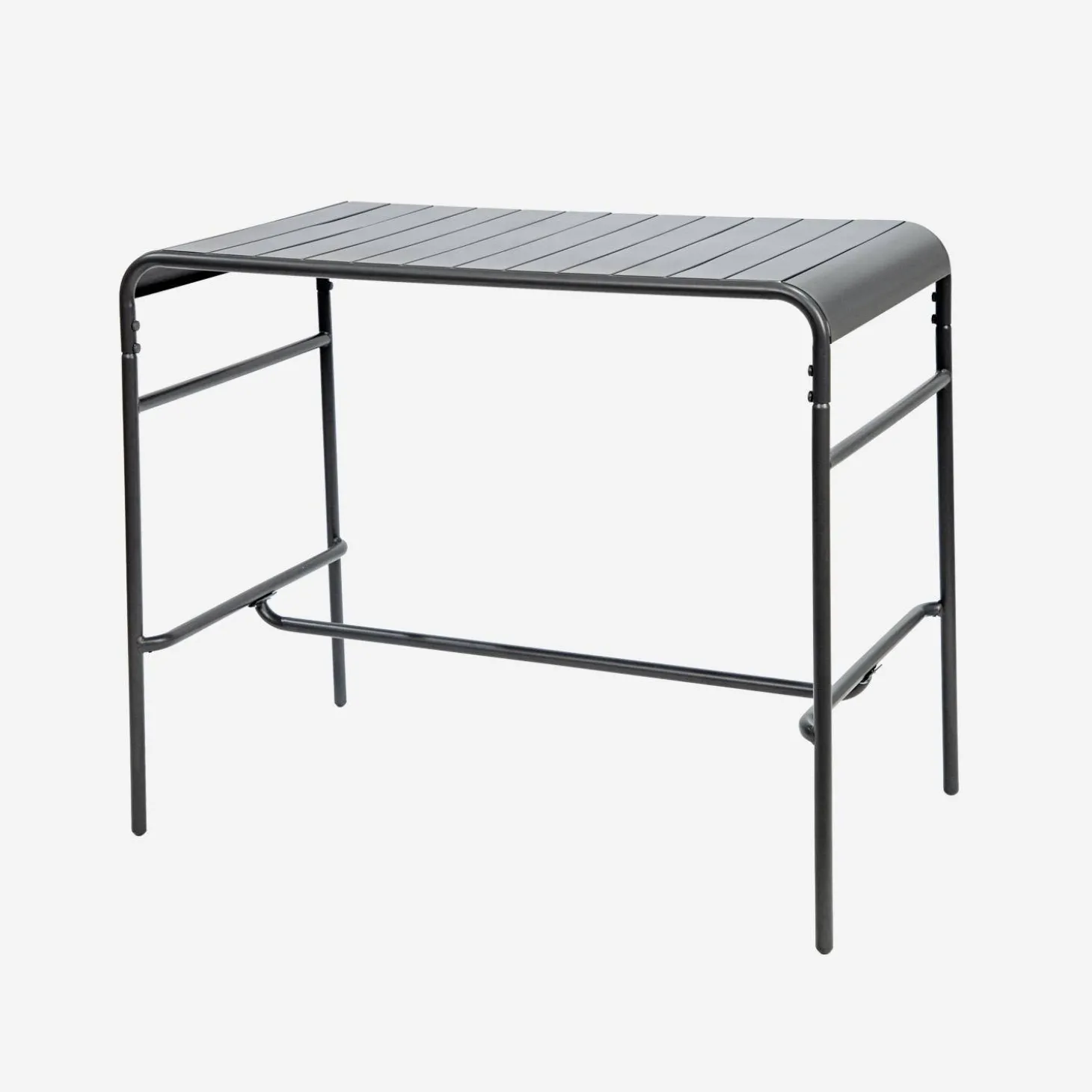 Mesa alta de jardim bistrô em aço, 4 lugares, 120cm