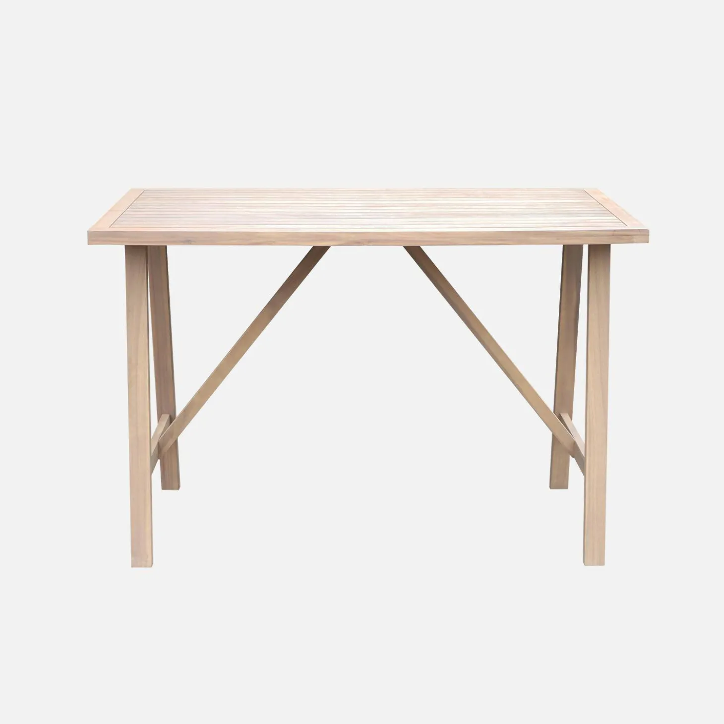 Mesa alta de jardim de madeira de acácia para 4 pessoas