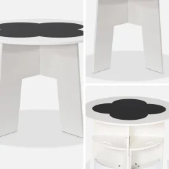 Mesa com ardósia e 4 cadeiras com arrumação para crianças