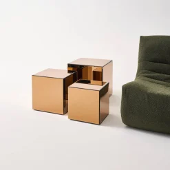 Mesa de apoio cubo espelhado, 40cm