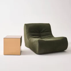 Mesa de apoio cubo espelhado, 40cm