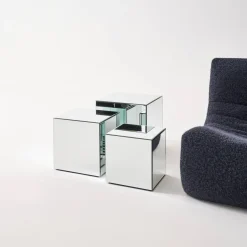 Mesa de apoio cubo espelho, 35cm