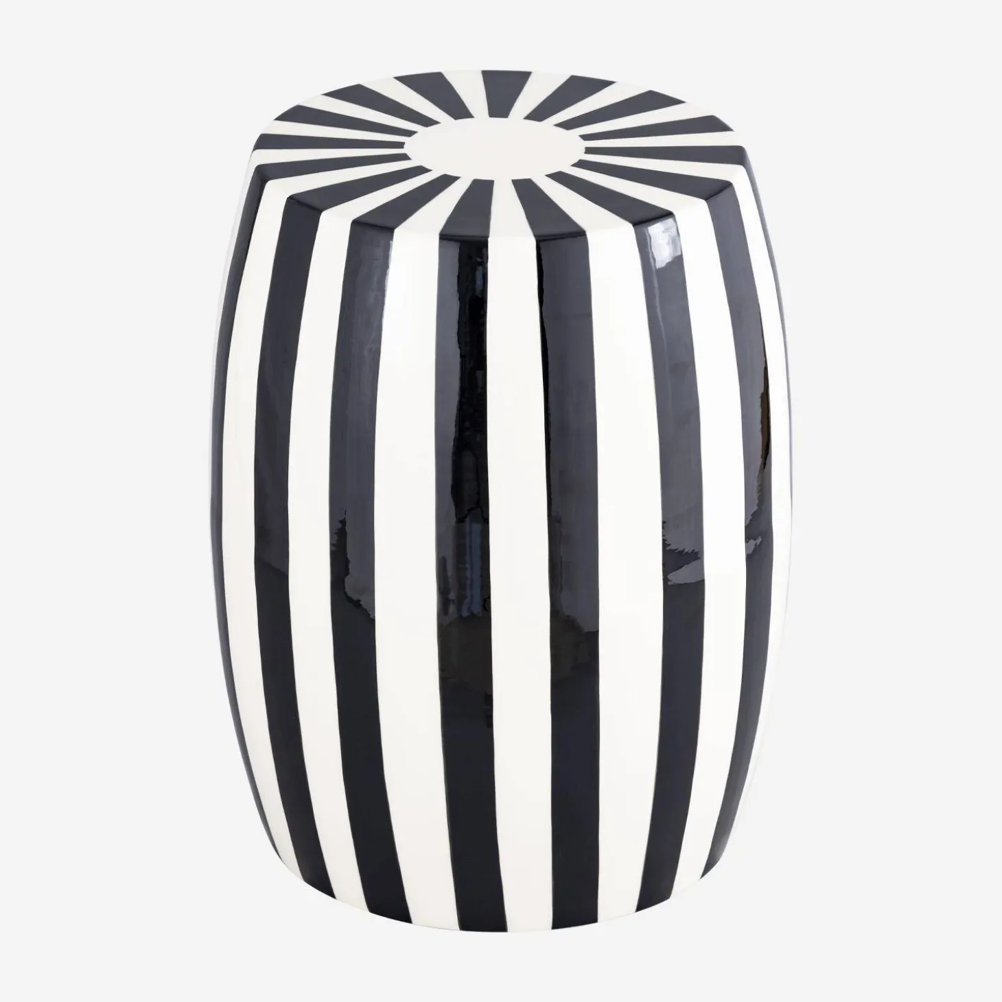 Mesa de apoio em aço esmaltado, listras bicolores