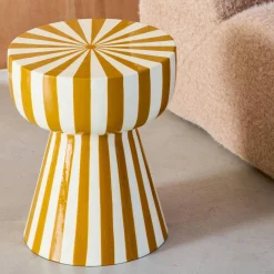 Mesa de apoio em aço esmaltado listras