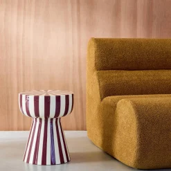 Mesa de apoio em aço esmaltado listras