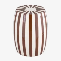 Mesa de apoio em aço esmaltado, listras bicolores