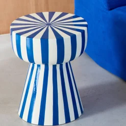 Mesa de apoio em aço esmaltado listras