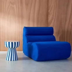 Mesa de apoio em aço esmaltado listras