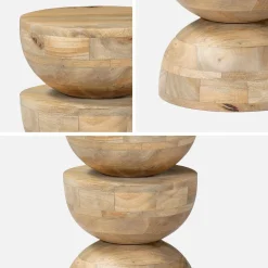 Mesa de apoio em madeira de manga