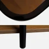 Mesa de apoio para sofá em metal preto vintage com tampo de vidro