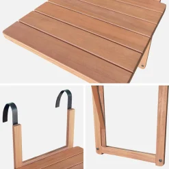 Mesa de apoio quadrada dobrável em madeira de acácia