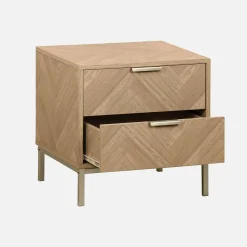 Mesa de cabeceira com efeito de madeira e design