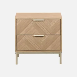 Mesa de cabeceira com efeito de madeira e design