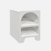 Mesa de cabeceira com efeito de madeira branca, set de 2