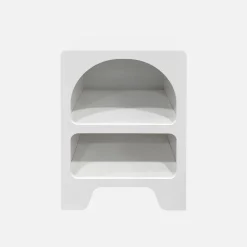 Mesa de cabeceira com efeito de madeira branca, set de 2