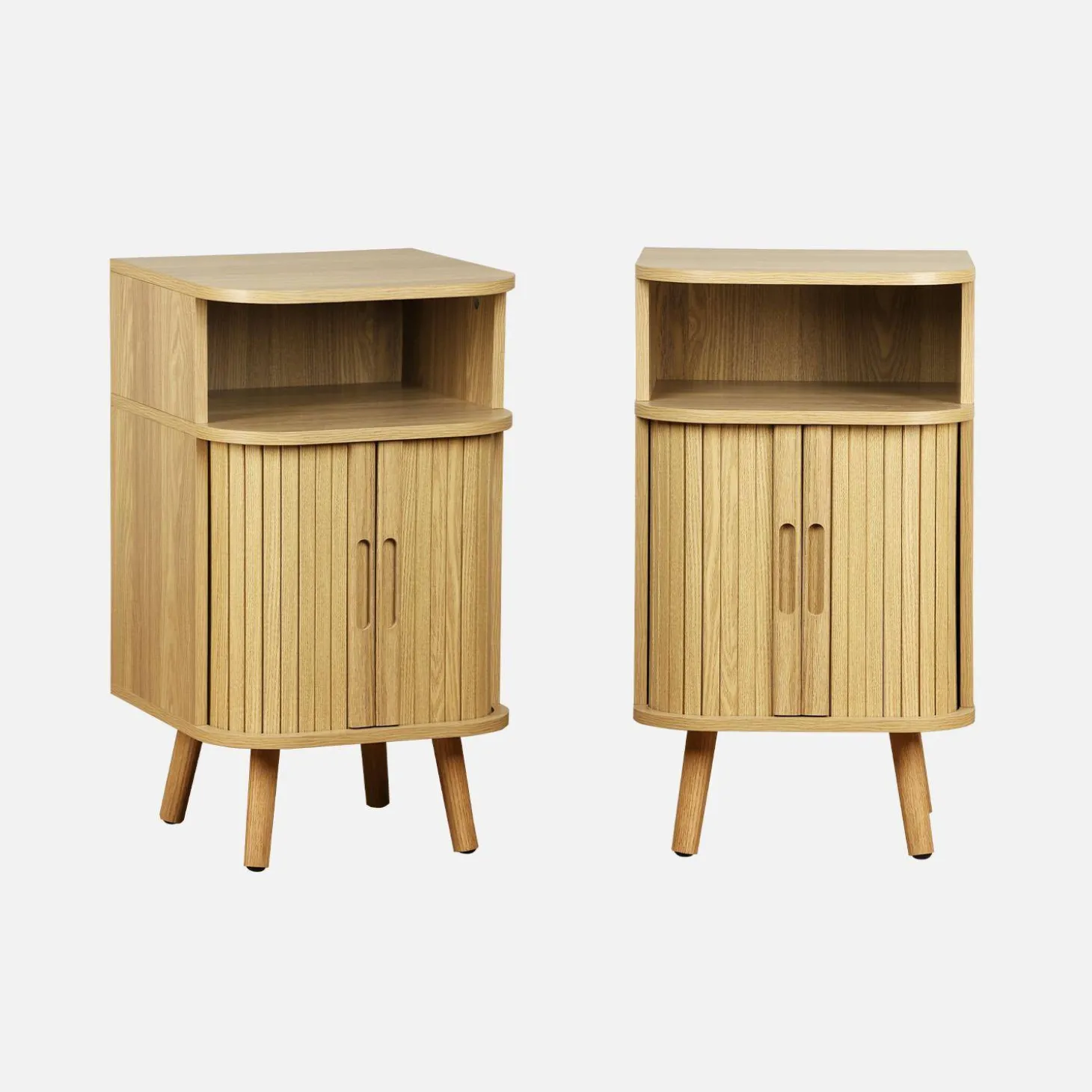 Mesa de cabeceira com 2 portas de correr, set de 2