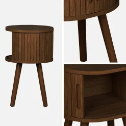 Mesa de cabeceira com 2 portas de correr