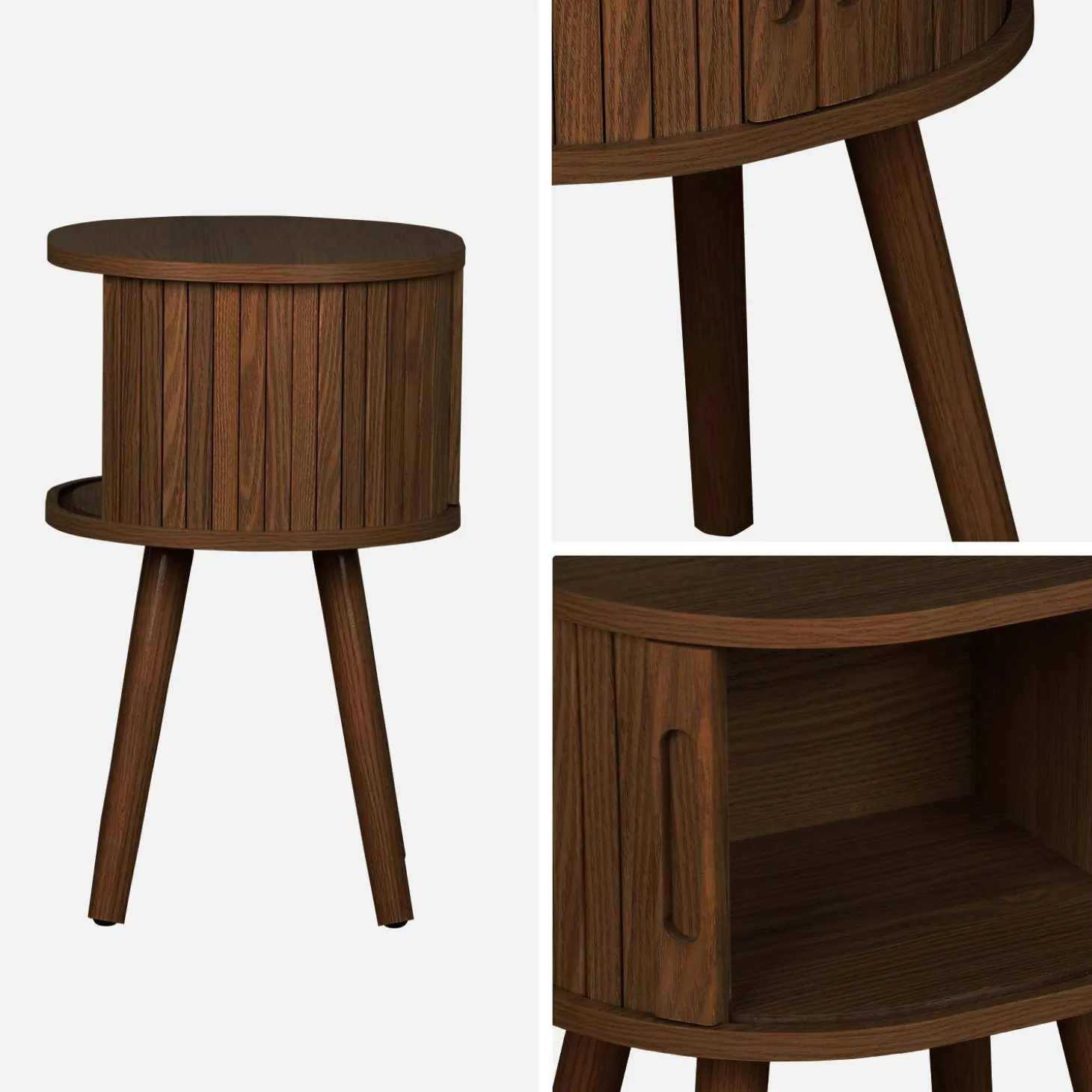 Mesa de cabeceira com 2 portas de correr