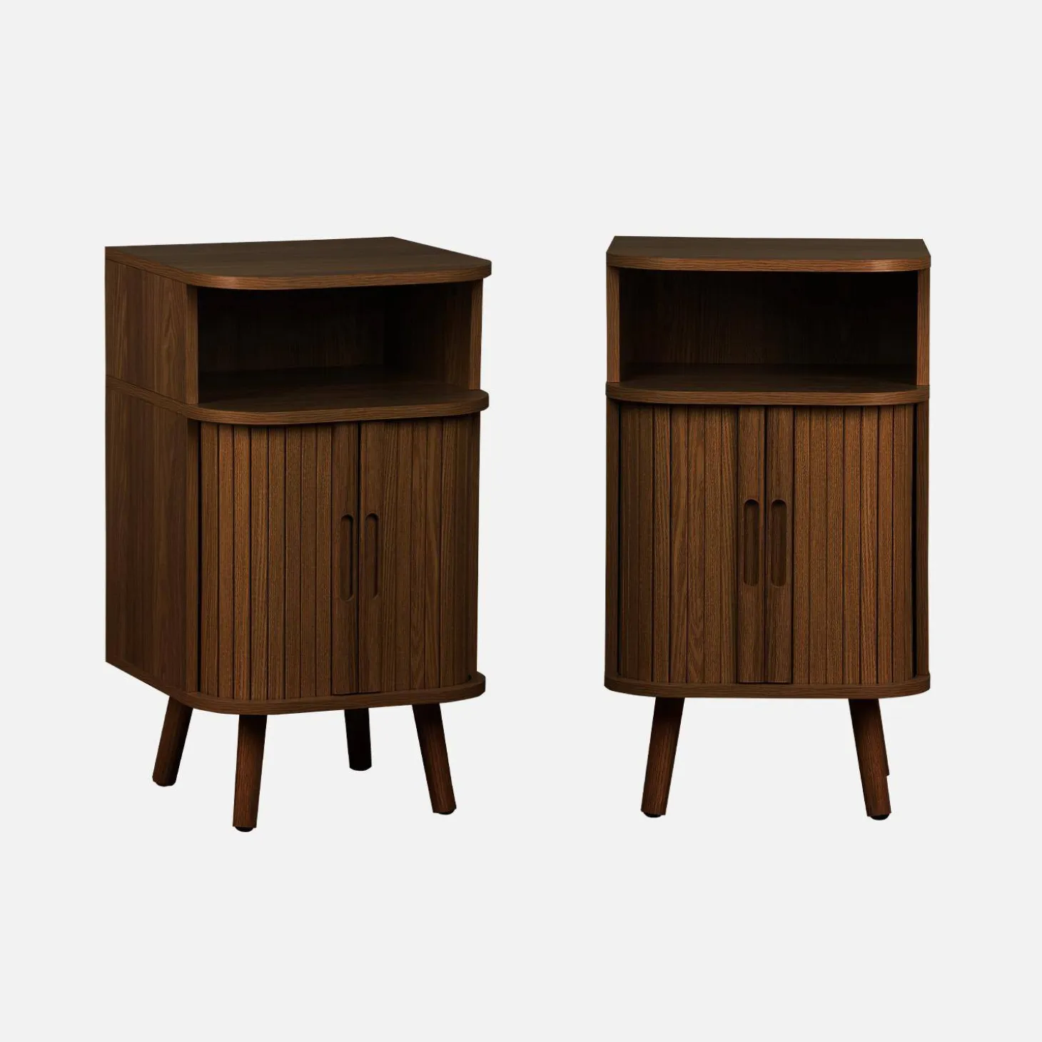 Mesa de cabeceira com 2 portas de correr, set de 2