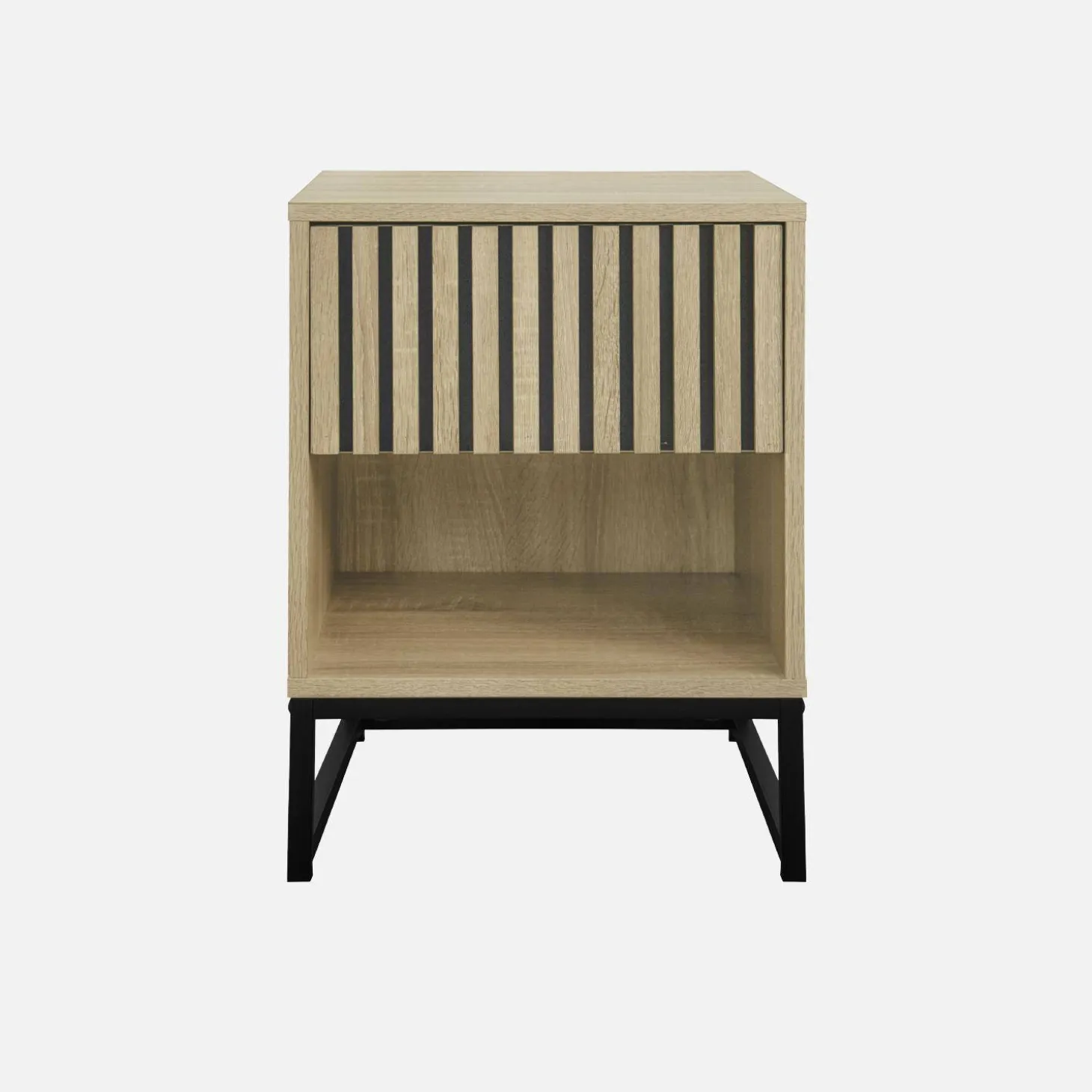 Mesa de cabeceira contemporâneo com efeito de madeira