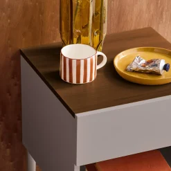 Mesa de cabeceira de metal e decoração de madeira, set de 2