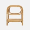 Mesa de cabeceira de vime natural curvado, set de 2