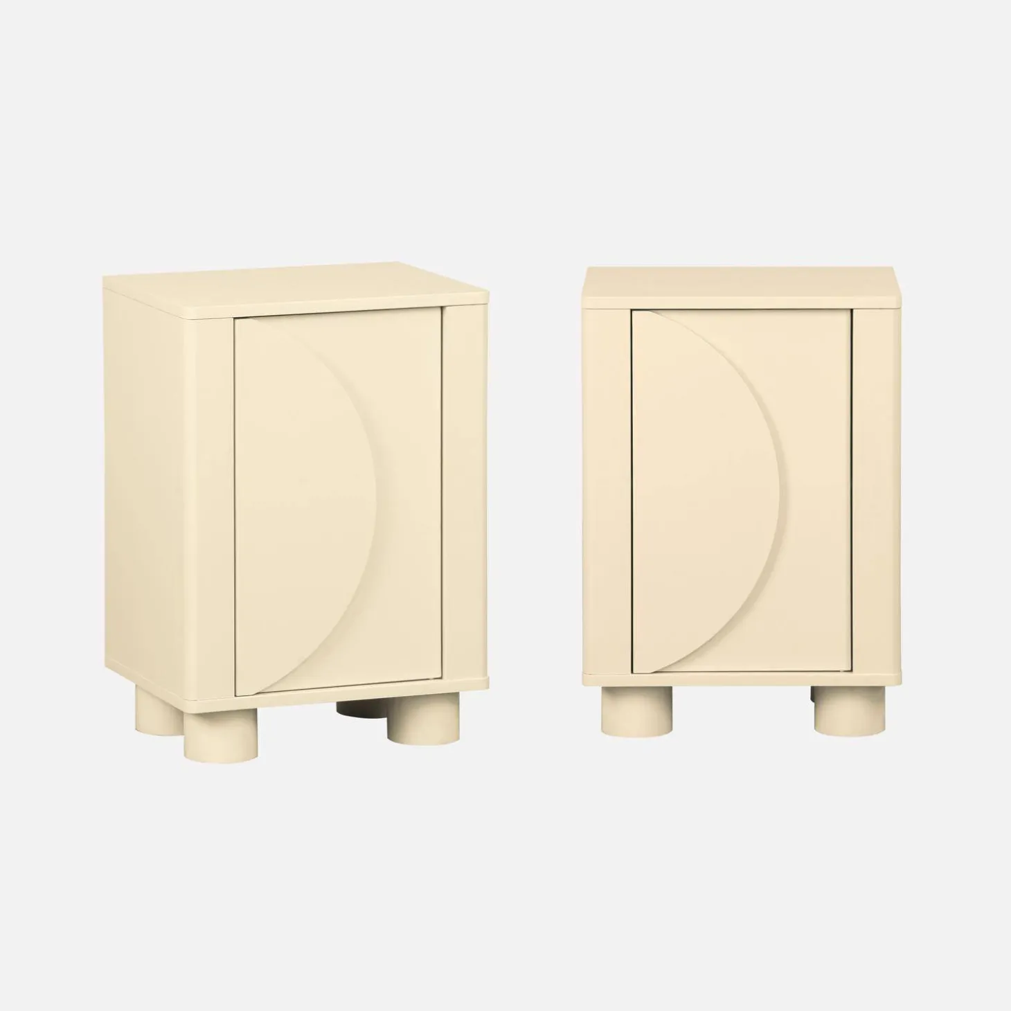 Mesa de cabeceira efeito madeira mel de 1 porta, conjunto de 2