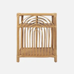 Mesa de cabeceira em vime com 1 prateleira