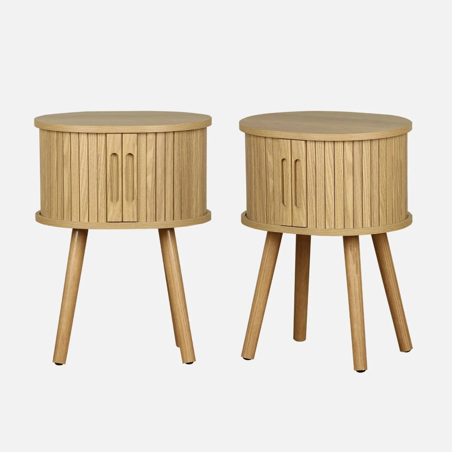 Mesa de cabeceira escandinava com 2 portas deslizantes, set de 2