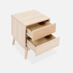 Mesa de cabeceira escandinavo de 2 gavetas