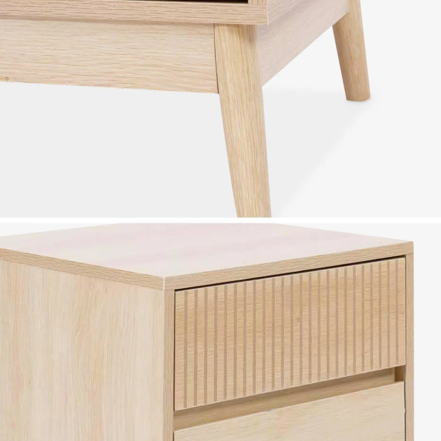 Mesa de cabeceira escandinavo de 2 gavetas