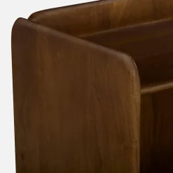 Mesa de cabeceira exótica em madeira de acácia com 2 tampos, set de 2