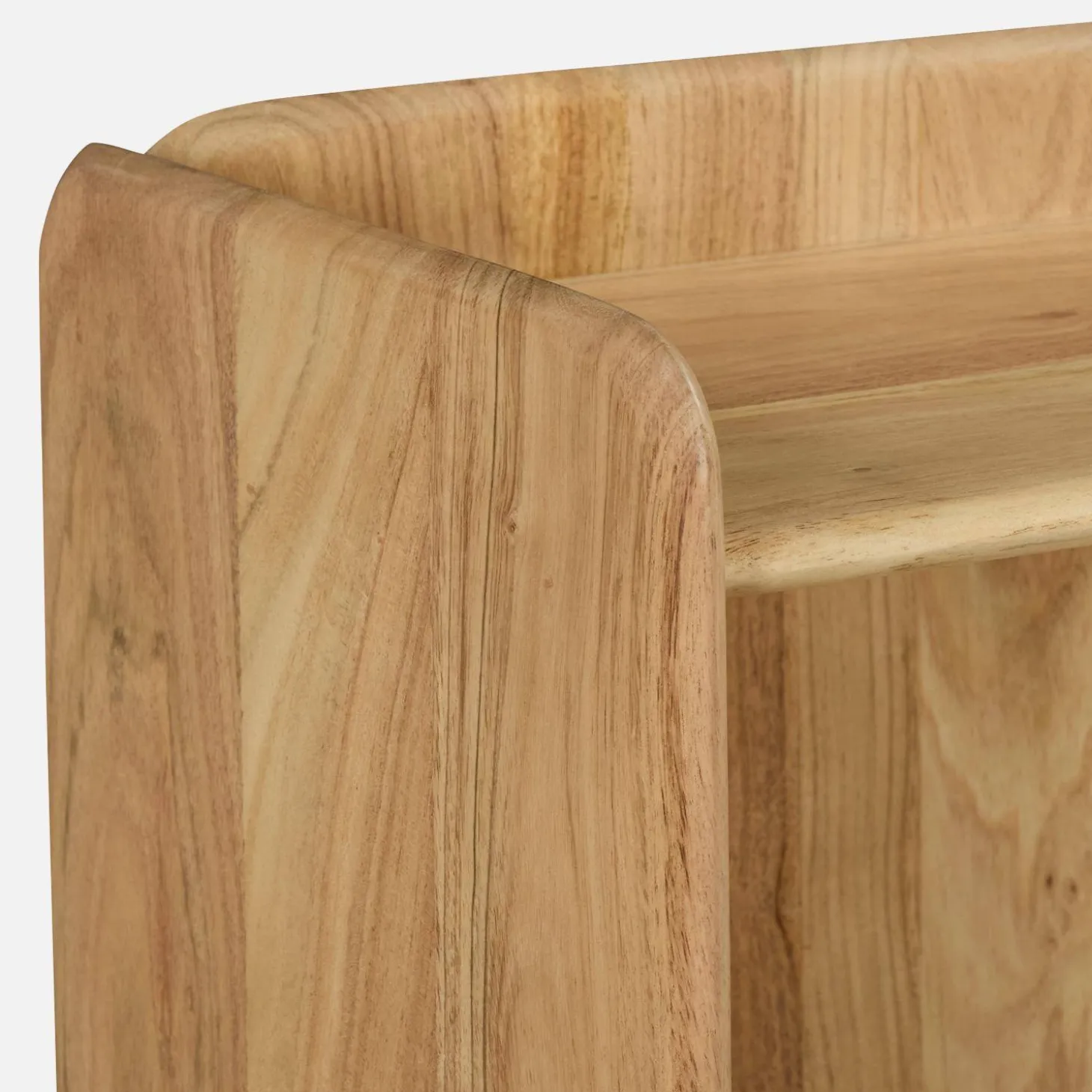 Mesa de cabeceira exótica em madeira de acácia com 2 tampos, set de 2