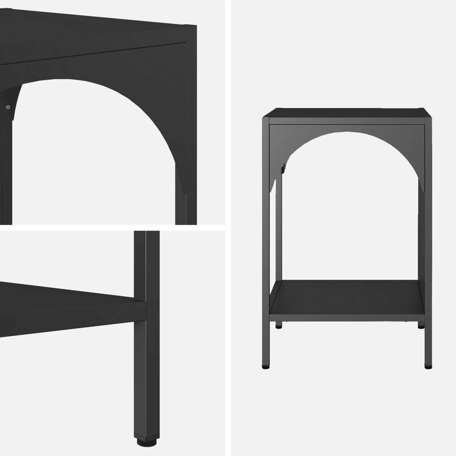 Mesa de cabeceira industrial, set de 2