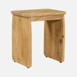 Mesa de cabeceira, mesa de apoio exótica em madeira de acácia, set de 2
