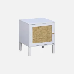 Mesa de cabeceira para crianças em madeira e efeito cana